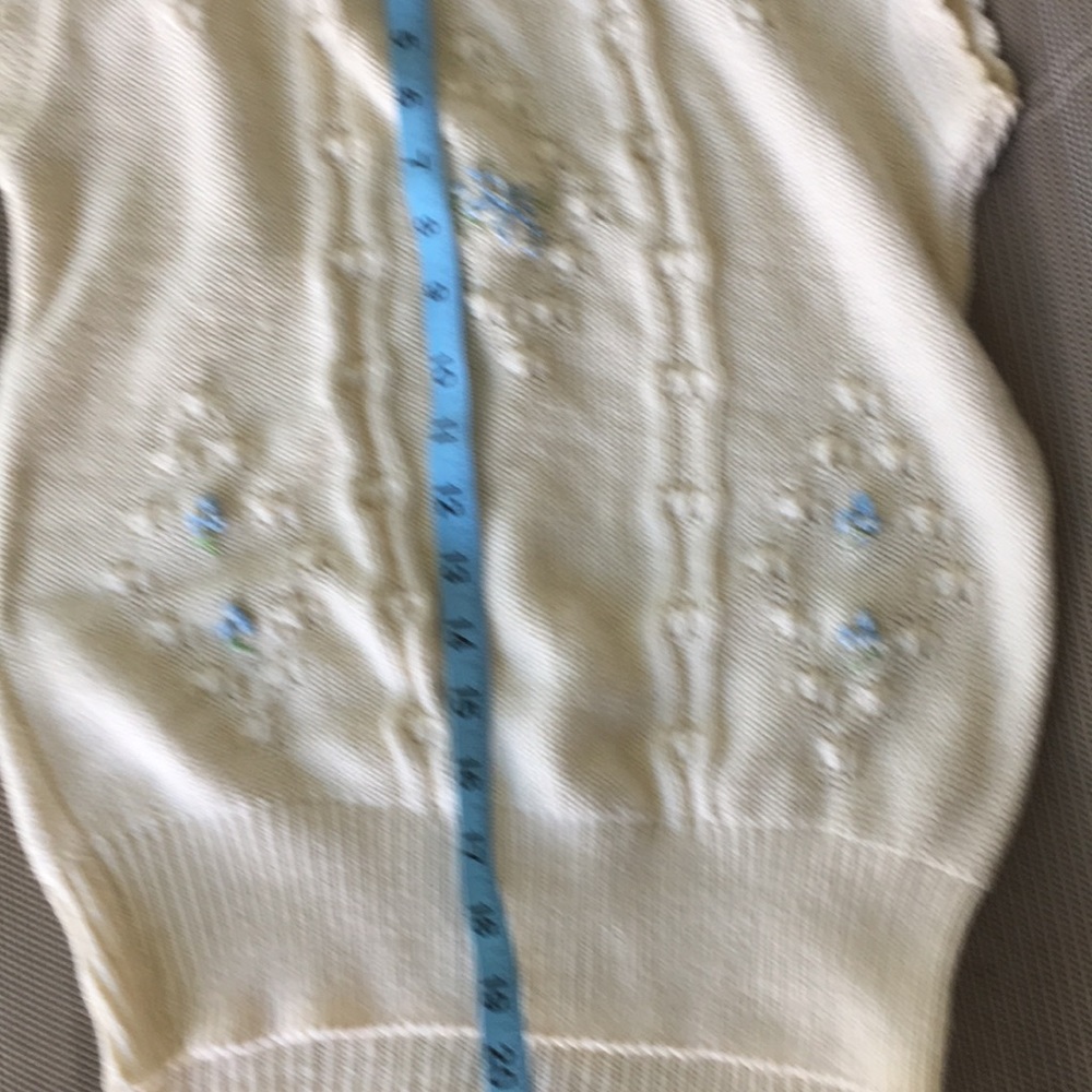 Hand knit embroidered sweater vest sz M cotton high quality vintage - Picture 10 of 10